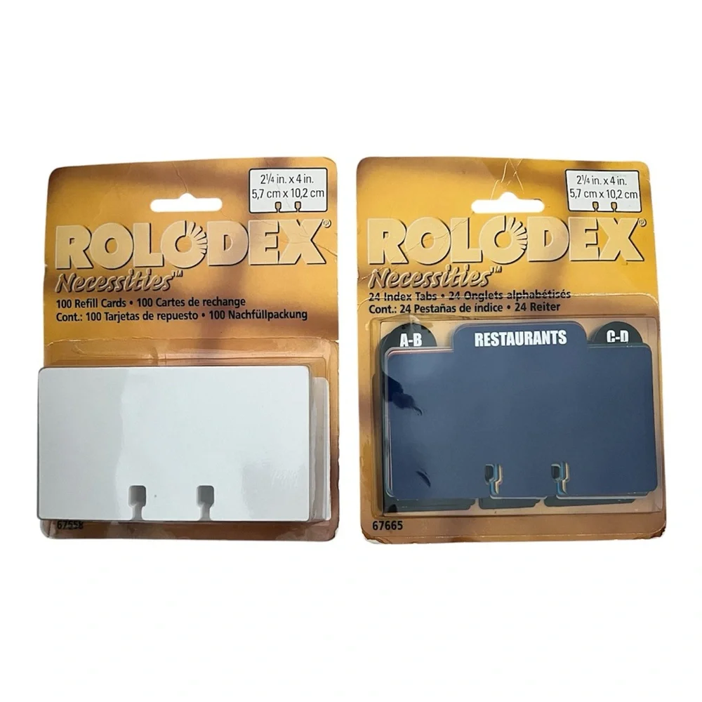 Rolodex Vintage Necessities White Refill Cards and Blue Index Tab Cards New